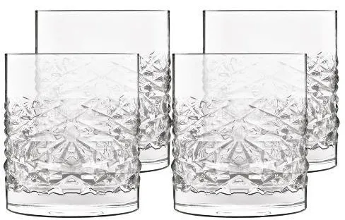 Luigi Bormioli Mixology textures vannglass/whiskyglass 10 cm 38 cl 4 stk. Klar