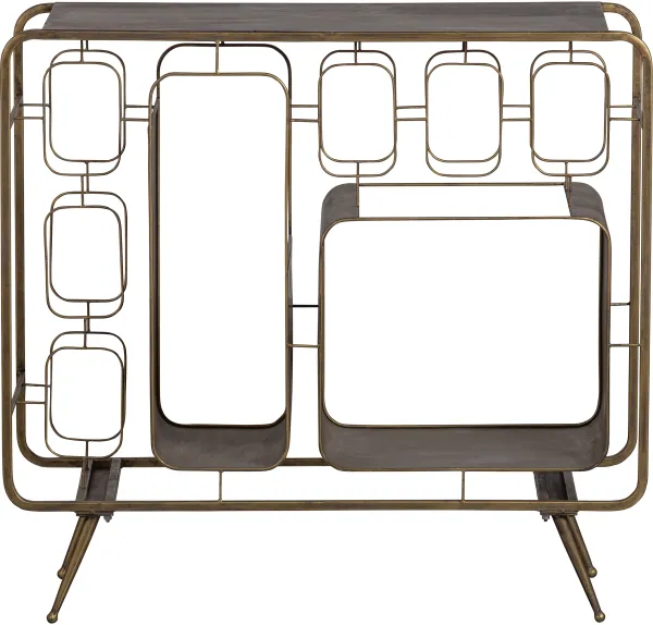 BEPUREHOME Collection vinreol, med plass til 8 vinflasker - antikk messing jern (H:80,5)